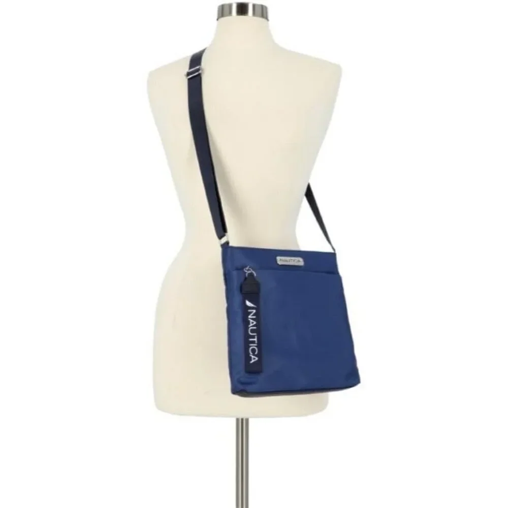 Women's Indigo  Nylon Crossbody Bag Purse with Adjustable Shoulder Strap